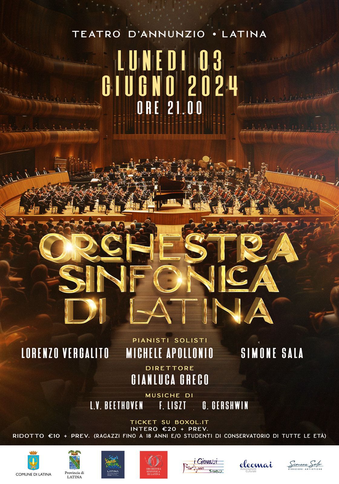 Il Concerto dell’Orchestra Sinfonica di Latina diretta dal M° Gianluca Greco