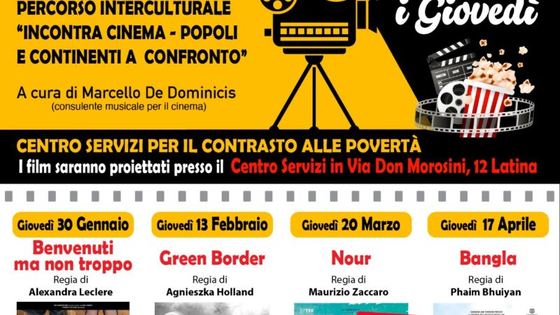 Latina: Cineforum gratuito a cura della Cooperativa Sociale Astrolabio