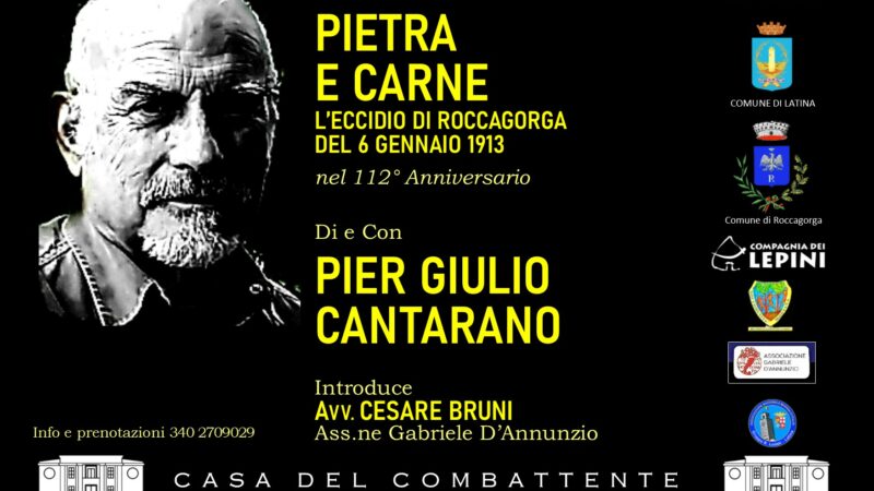 Latina: Pier Giulio Cantarano in scena con “Pietra e Carne”